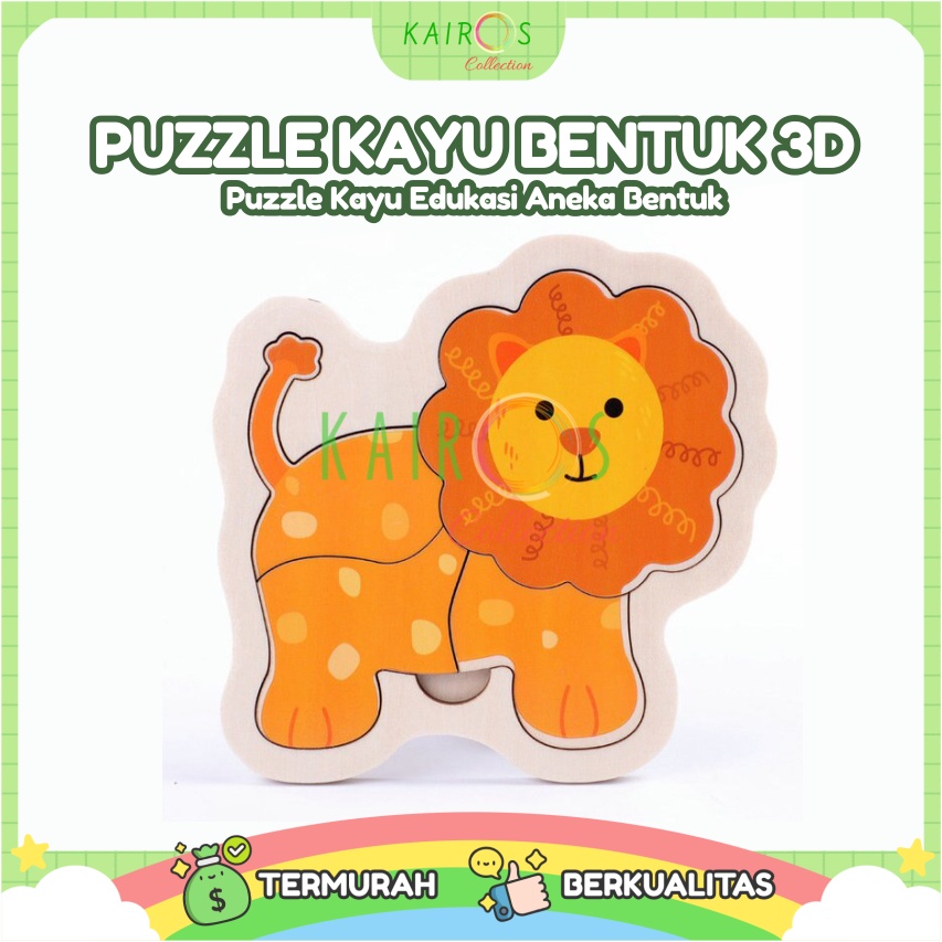 Puzzle Anak Belajar Edukasi Kayu Bentuk Aneka Karakter