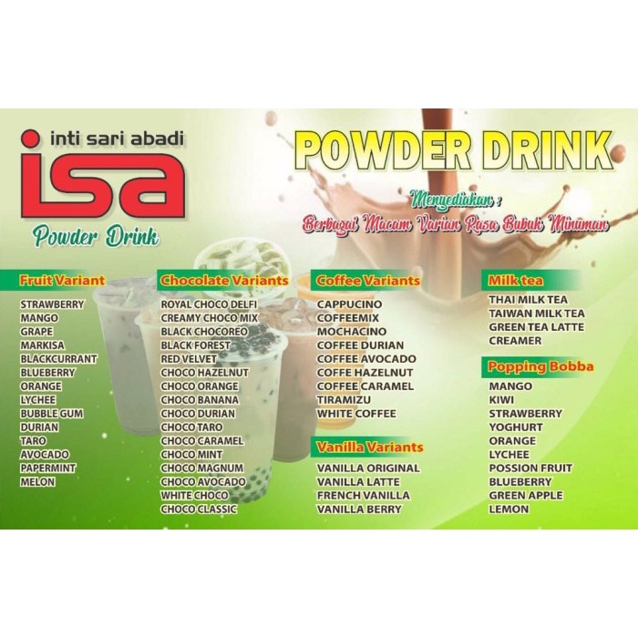 

Lainnya-Minuman-Bubuk- Isa Powder Drink / Bubuk Minuman All Variant -Bubuk-Minuman-Lainnya.