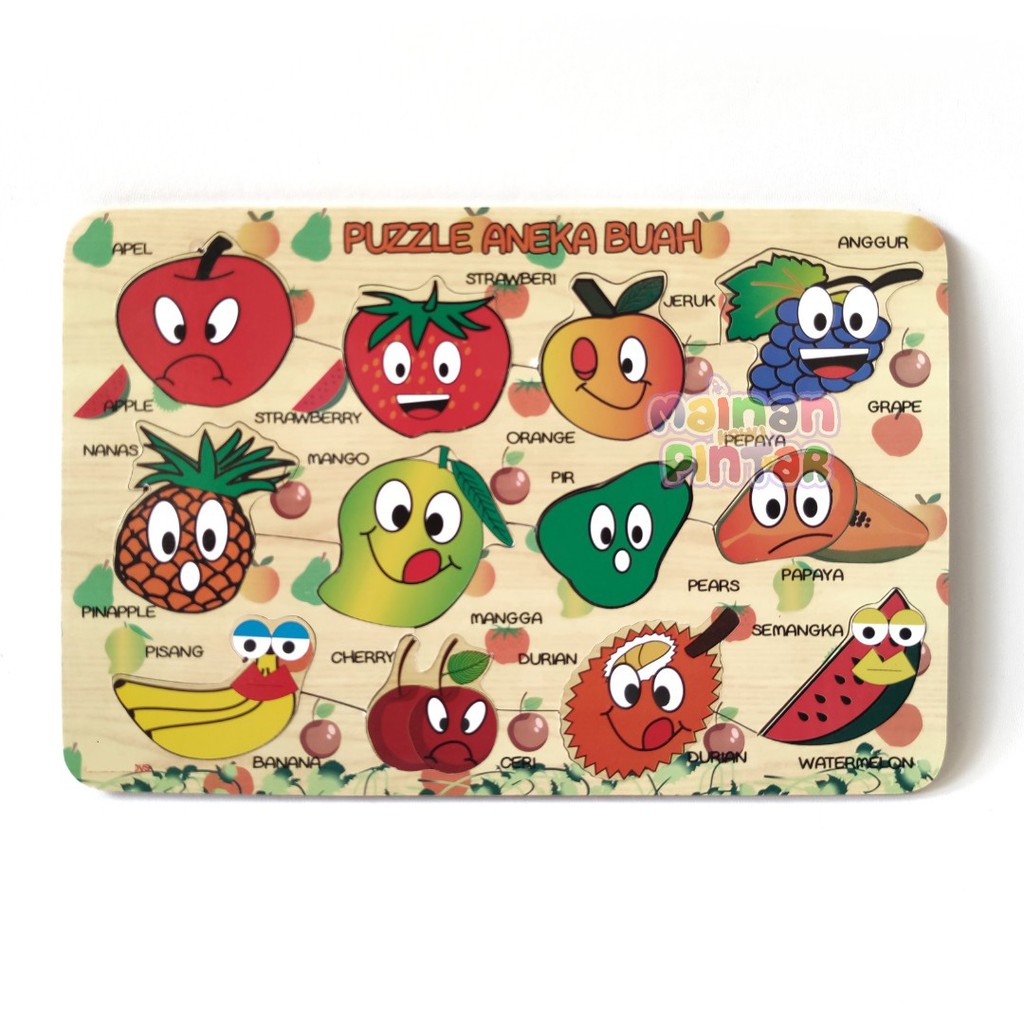 Puzzle Kayu Aneka Buah SNI Bisa COD