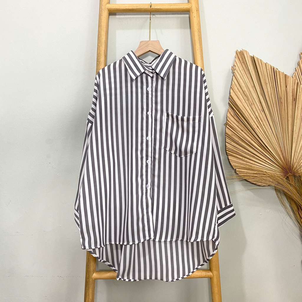 KEMEJA KATUN SALUR KINARA DAILY LONG SHIRT OFFICE SHIRT PREMIUM B601