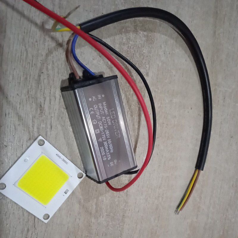 Paket Trafo 50 watt Pju Cobra Lampu Sorot Cob Adaptor 50w PJU Mata Chip Lampu Jalan 50watt