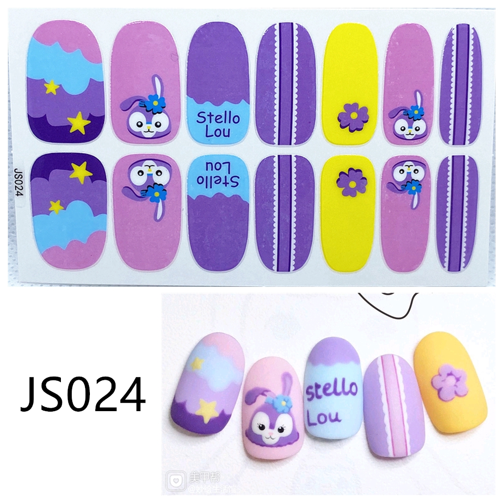 (14Pcs) Stiker Kuku Anti Air Tidak Beracun Untuk Nail Art JS021-JS040