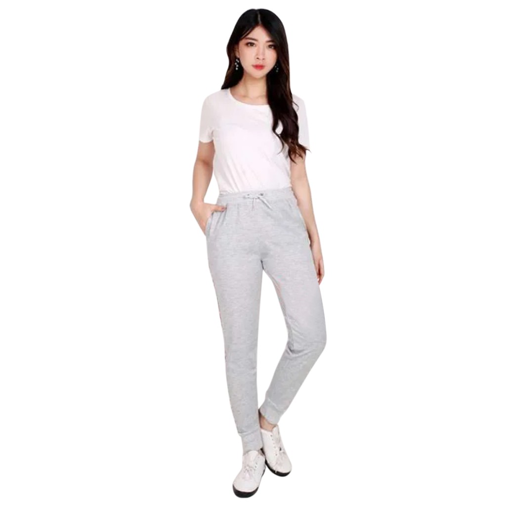 BESS - Celana Jogger Murah Wanita /Celana JOGGER SADA MISTY GREY