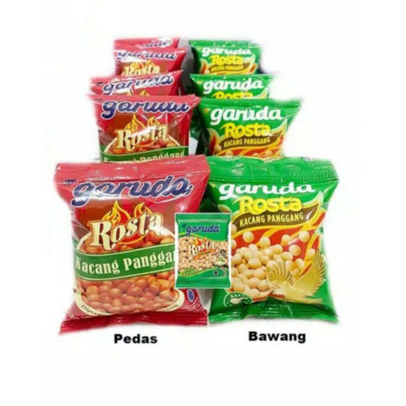 

Garuda Rosta Kacang Panggang Rasa Bawang Renteng (Isi 10pc @11gr) Renceng