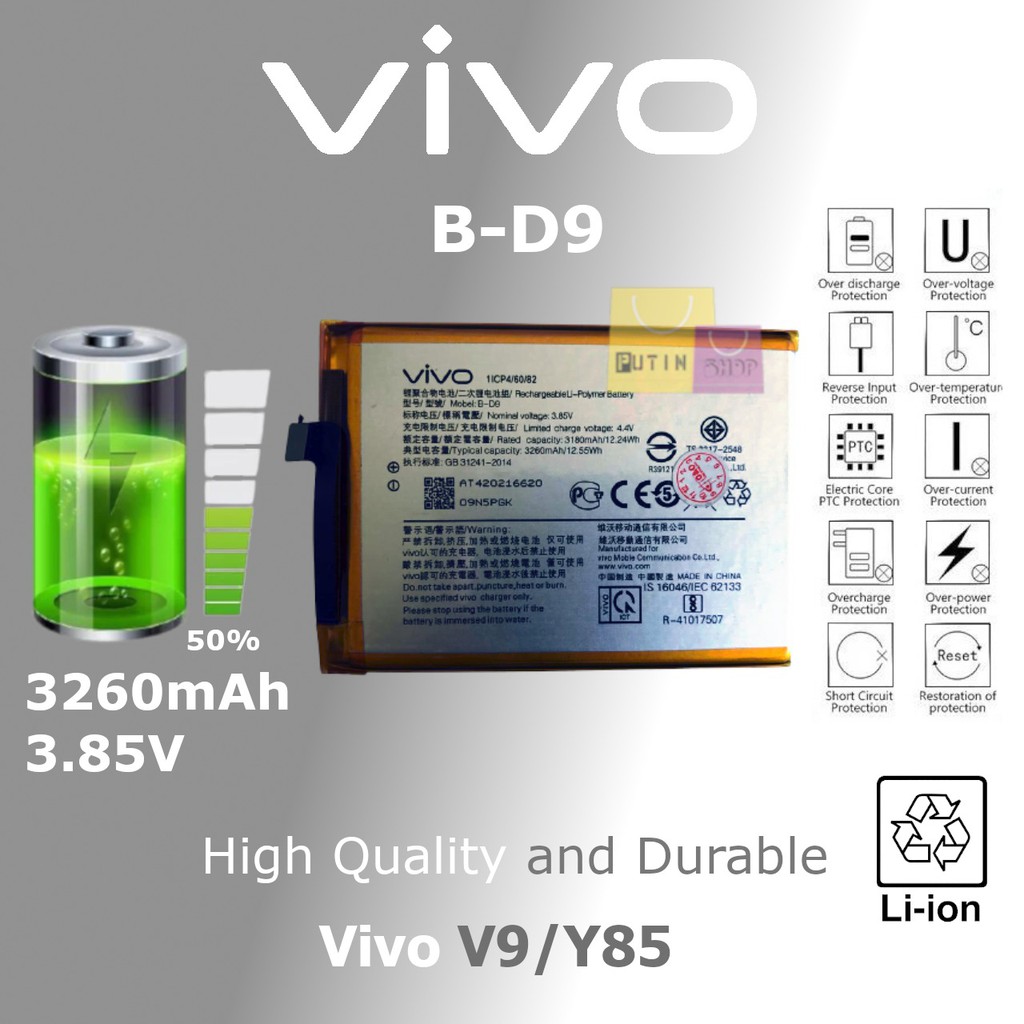 Batre battery batere baterai VIVO V9 / VIVO Y85 / BD9 / B-D9