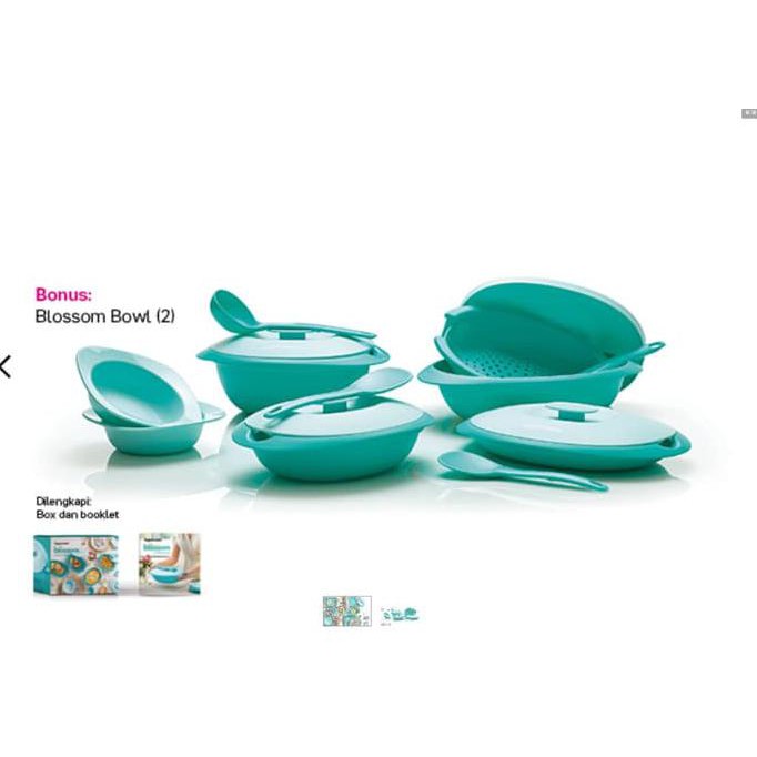 Blossom Collection Wadah Saji Tupperware 2019 Biru Alat Makan Minum Original