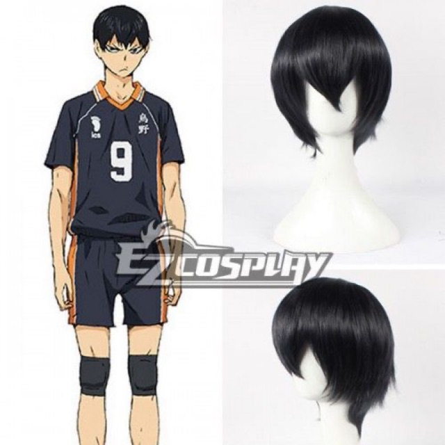 Kageyama Tobio Wig cosplay Haikyuu wig cowok hitam