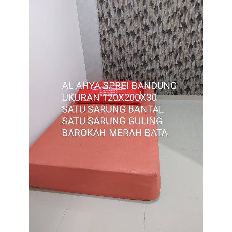 SPREI SET SINGLE POLOS EMBOS 120 X 200 X 30 - MERAH BATA