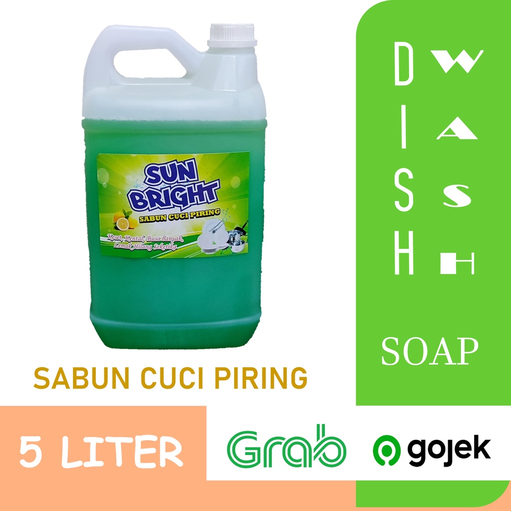 SABUN CUCI PIRING SUNBRIGHT Ekonomis, Kental, Bening, Bersih , Cling- 5 Liter