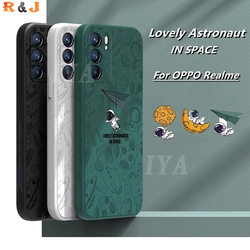 Soft Case Silikon Desain Astronot Luar Angkasa Untuk Realme C55 Realme 10 C35 C33 C30 C31 Realme8i C21Y C25Y C11 2021 C20 C15 C12 C25 C25S C3 C2 5 5i 6i Narzo 30A