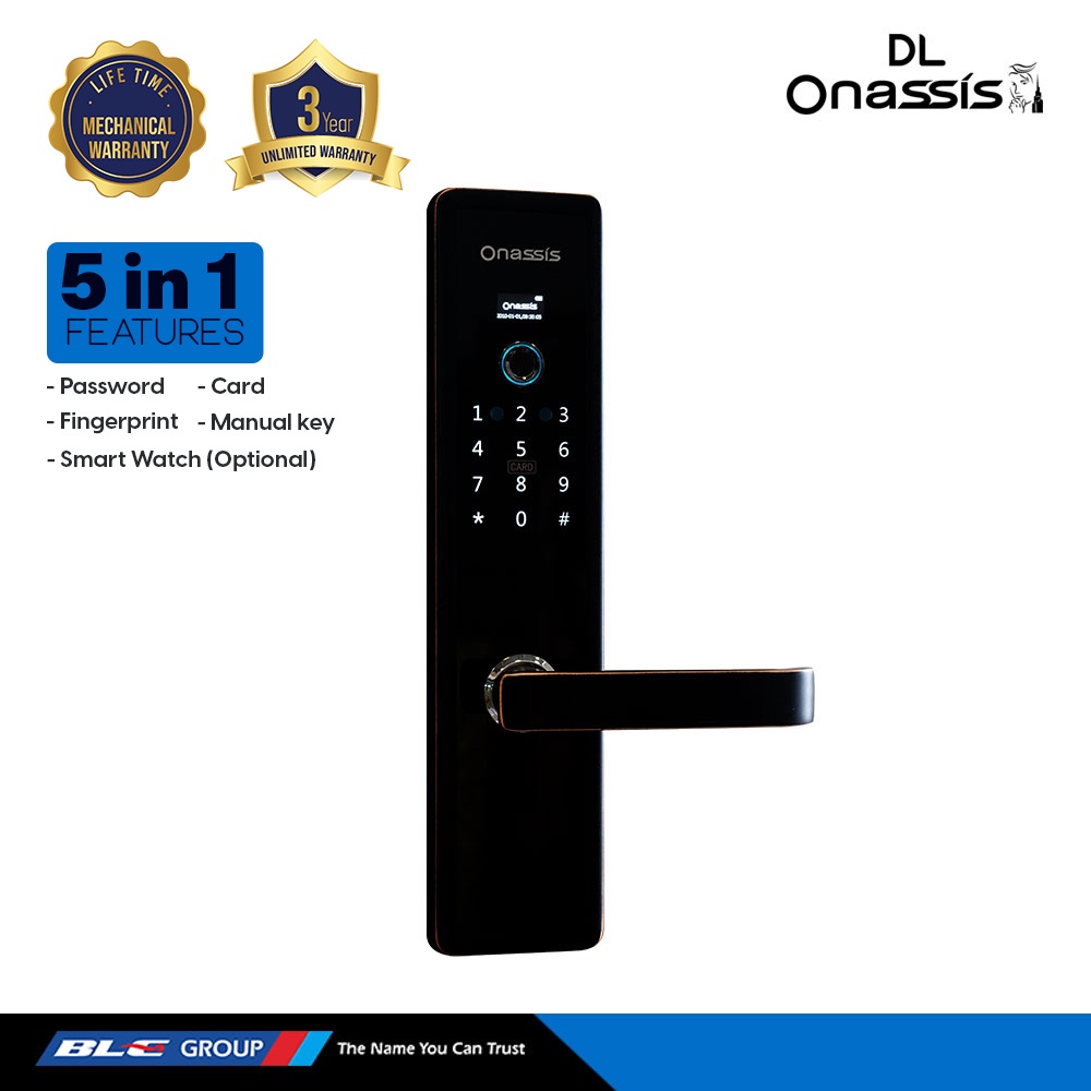 Onassis Handle Pintu Digital Exynoz DG ONS 602 Black