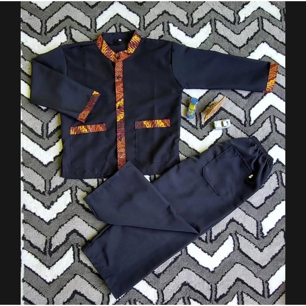 Baju pangsi anak laki-laki 1 set sd dan tk setelan adat sunda tradisional usia 4 sampai 10 tahun