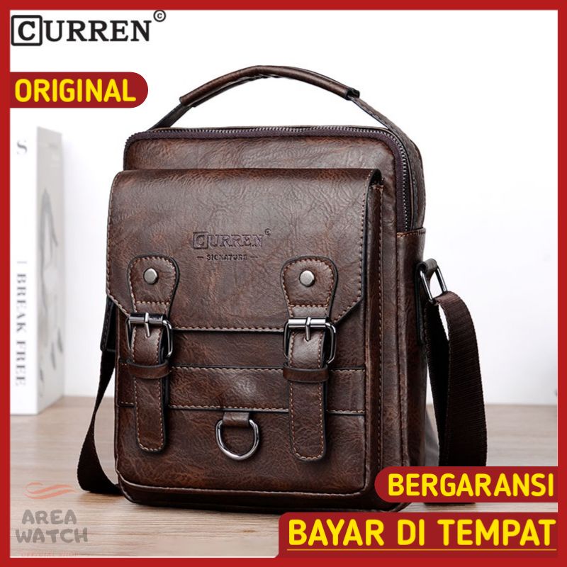 tas selempang sling bag pria keren distro terbaru kulit premium import kekinian simple anti air orig