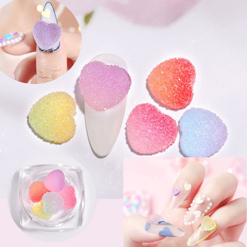 Mxbeauty Hiasan Kuku 3d Bentuk Hati / Bintang Bahan Akrilik Untuk Nail Art / Manicure Diy