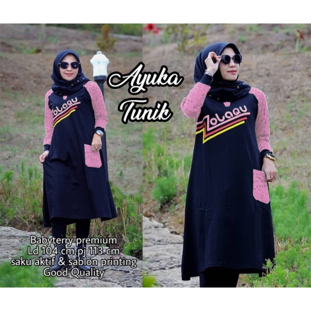AYUKA TUNIK MUSLIM / BAJU TUNIK BARU / FASHION TUNIK BABYTERRY / TUNIK SYARI MUSLIM KEKINIAN