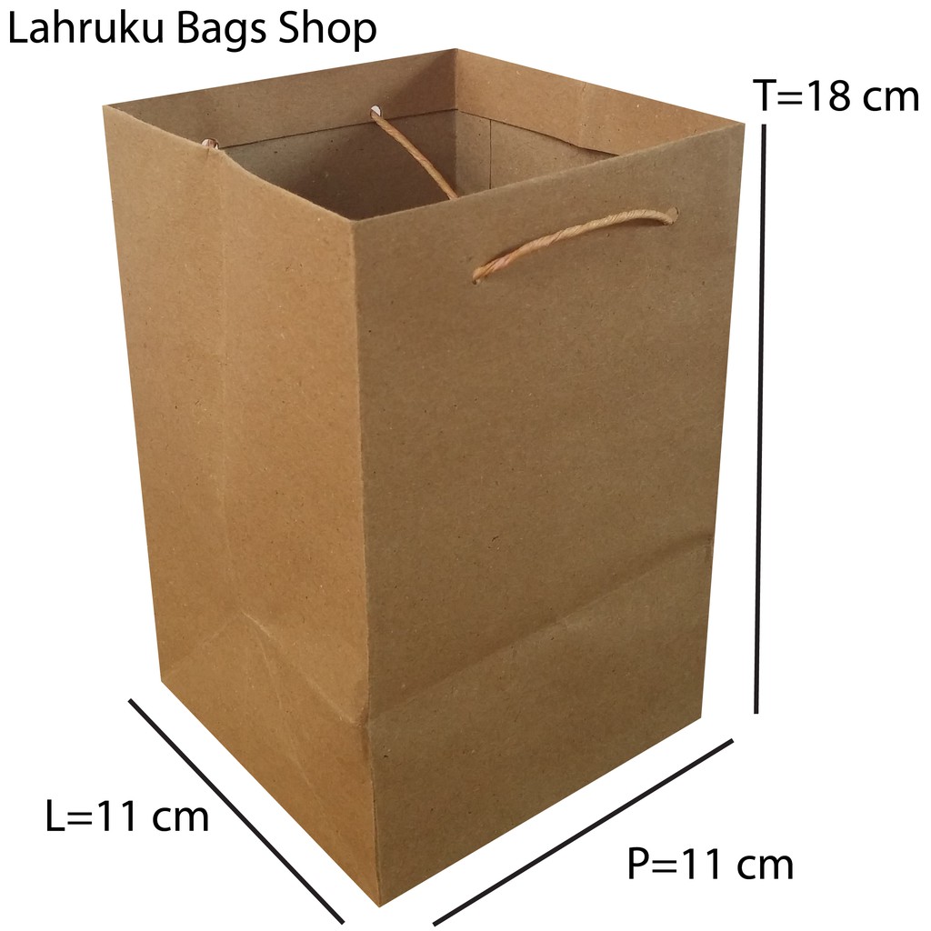 

Paper Bag Custom Bahan Kertas Kraft Cokelat Ukuran PLT 11x11x18 Kuat bagus murah berkualitas OK