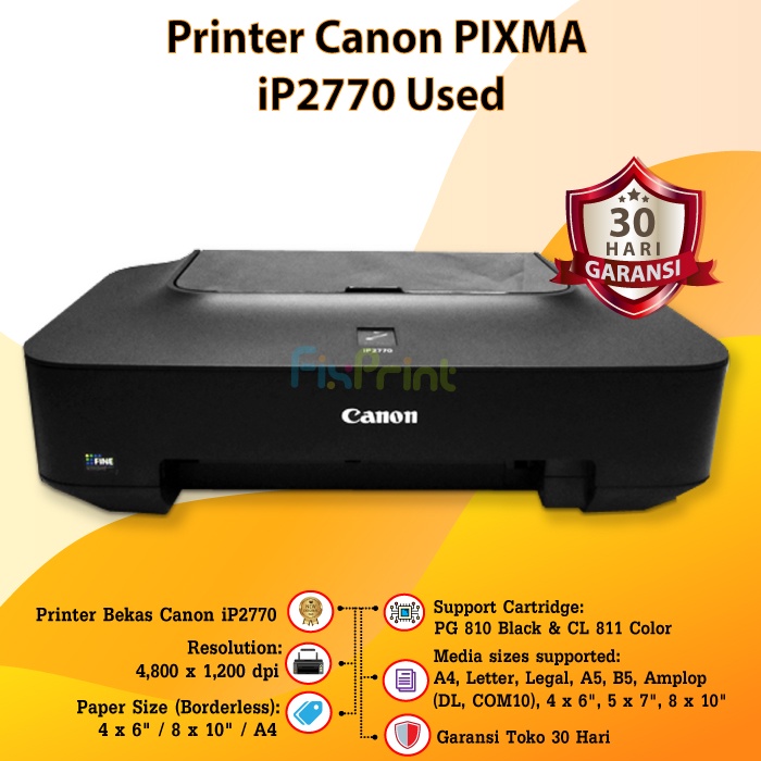 Printer Canon Pixma iP2770 Original Print Tanpa Scan Copy MEsin Saja