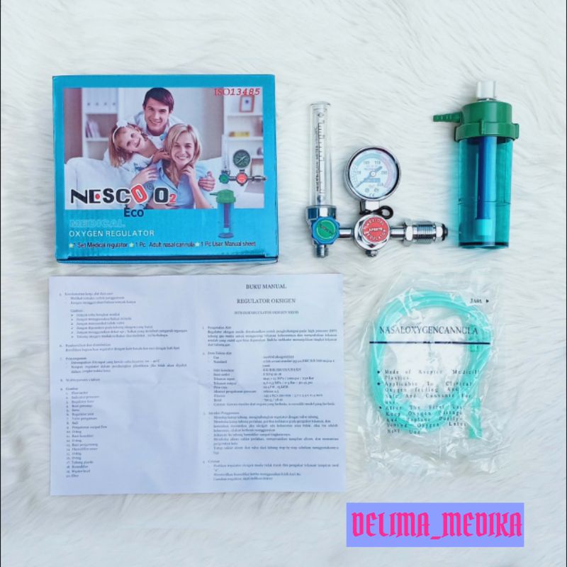 NESCO Regulator Oksigen + Canula Oksigen / Regulator Oksigen NESCO / Oksigen Regulator Nesco