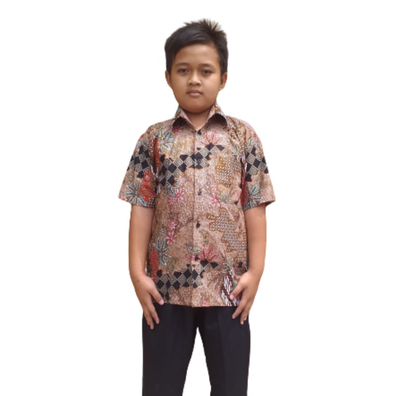 KEMEJA BATIK PRIA LENGAN PANJANG M L XL XXL COUPEL AYAH ANAK TOPLES