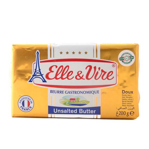 ELLE VIRE UNSALTED BUTTER PACK 200 Gram PREMIUM GOURMET BUTTER Shopee