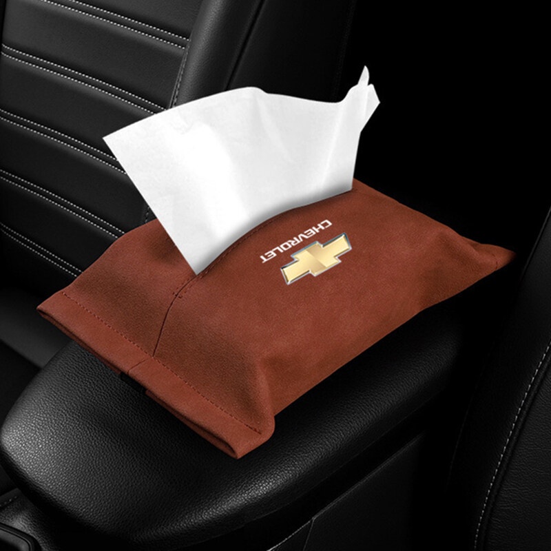 1PC for Chevrolet Aveo Balzer Cruze Silverado Malibu Sail Captiva Trax Lacetti Cobalt Spark Car Tissue Bag Paper Extraction Seat Hanging Tissue Box Creative Armrest Box Interior