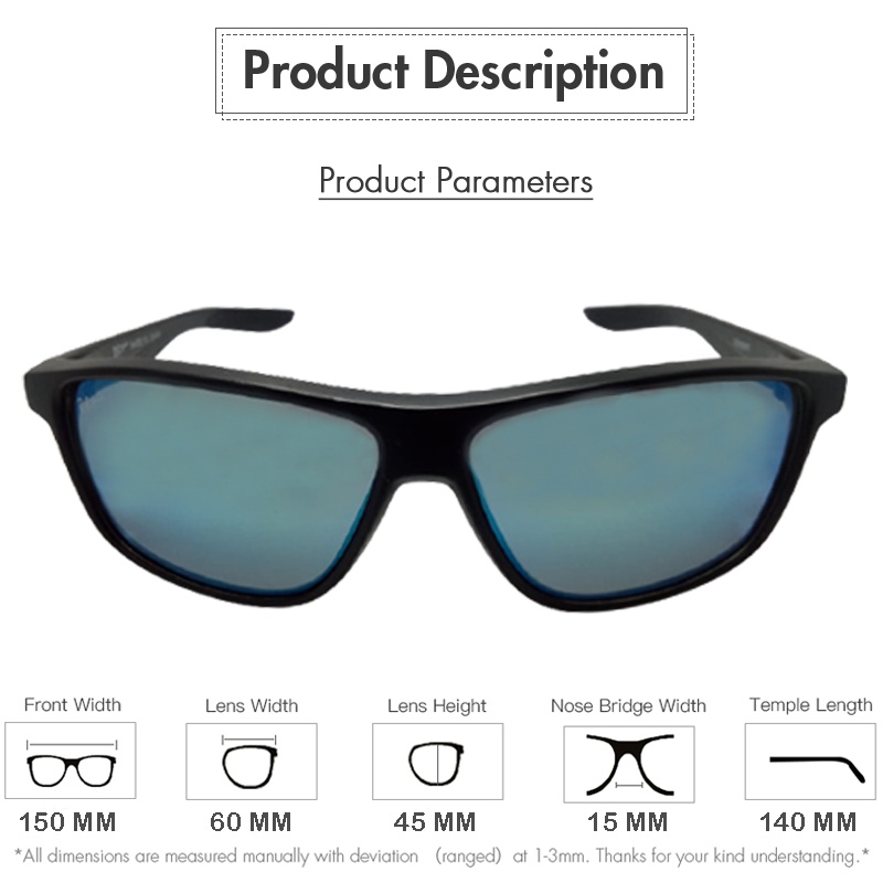 ( BARU /Bayar di Tempat) Kacamata Hitam Klasik Kacamata Olahraga Bersepeda Anti-Uv Cermin Mengemudi Kacamata Pria Dan Wanita Keren Sunglasses Black Mirrored Lensa UV Protection