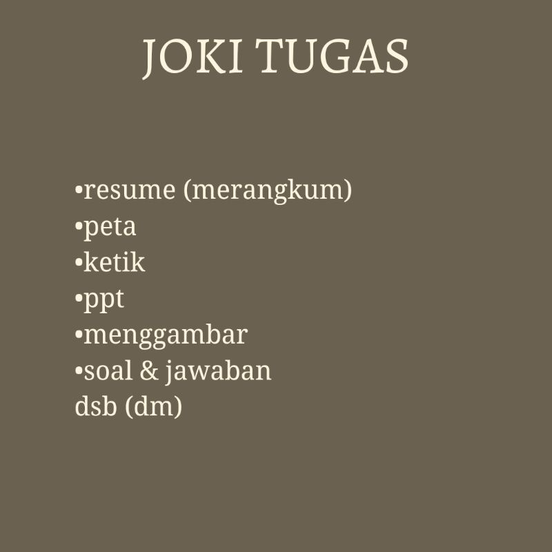 

jasa tugass murahhh SD SMP SMK bisa tugas apa aja