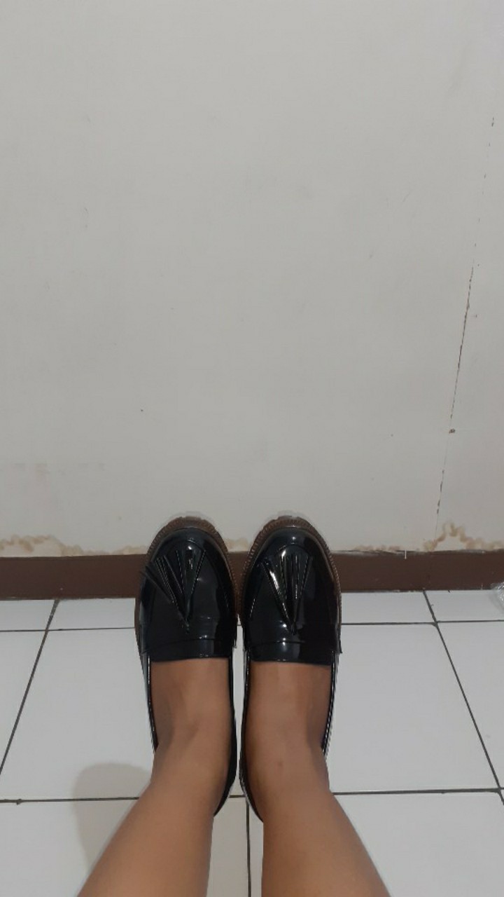 Arskaprojects Sepatu Kerja Wanita Hazel Glossy Black, Premium Murah Handmade