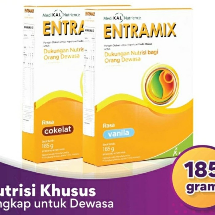 

Ee5F10 Entramix 185Gr Vanila Coklat / Susu Entramix Lansia - Vanila, Packing Ekonomi 6Gddv