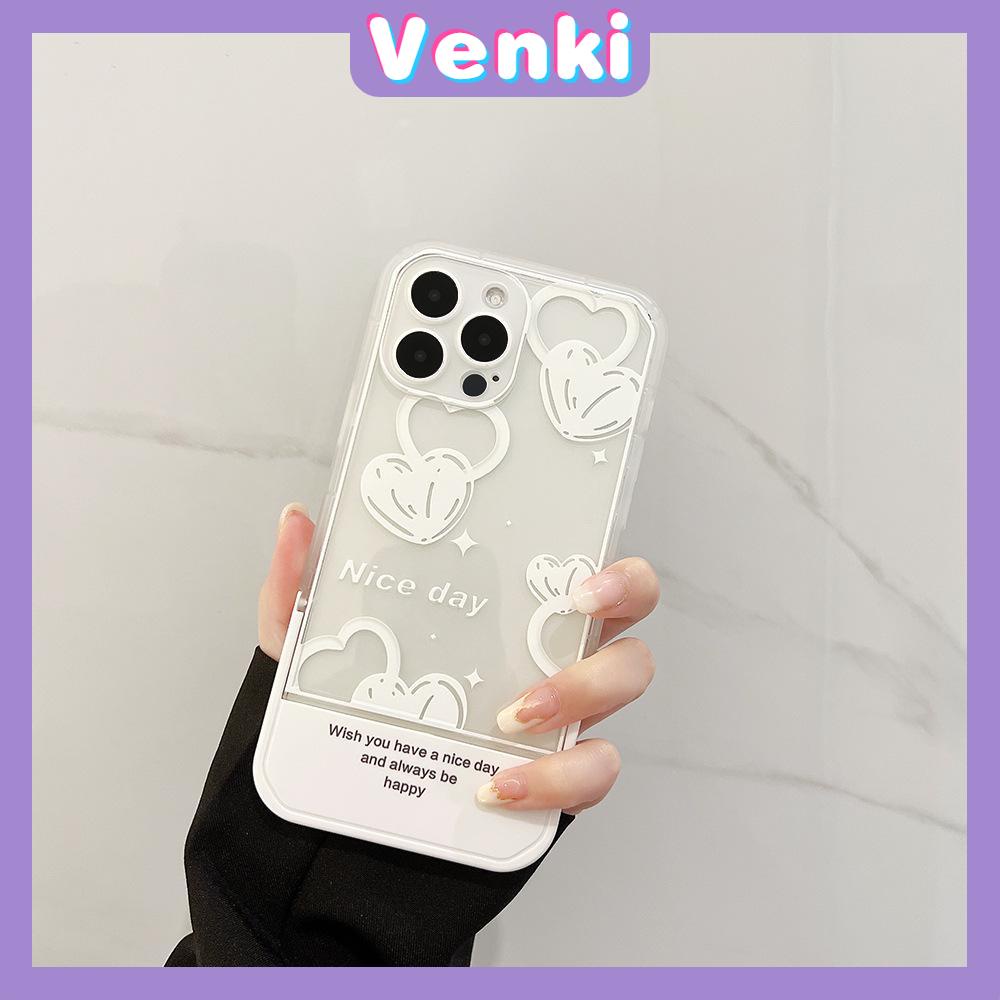 iPhone Case with Invisible Folding Stand Silicone Soft Case Airbag Shockproof Protection Camera White Heart Compatible For iPhone 11 Pro Max 13 Pro Max 12 Pro Max 7Plus xr XS Max