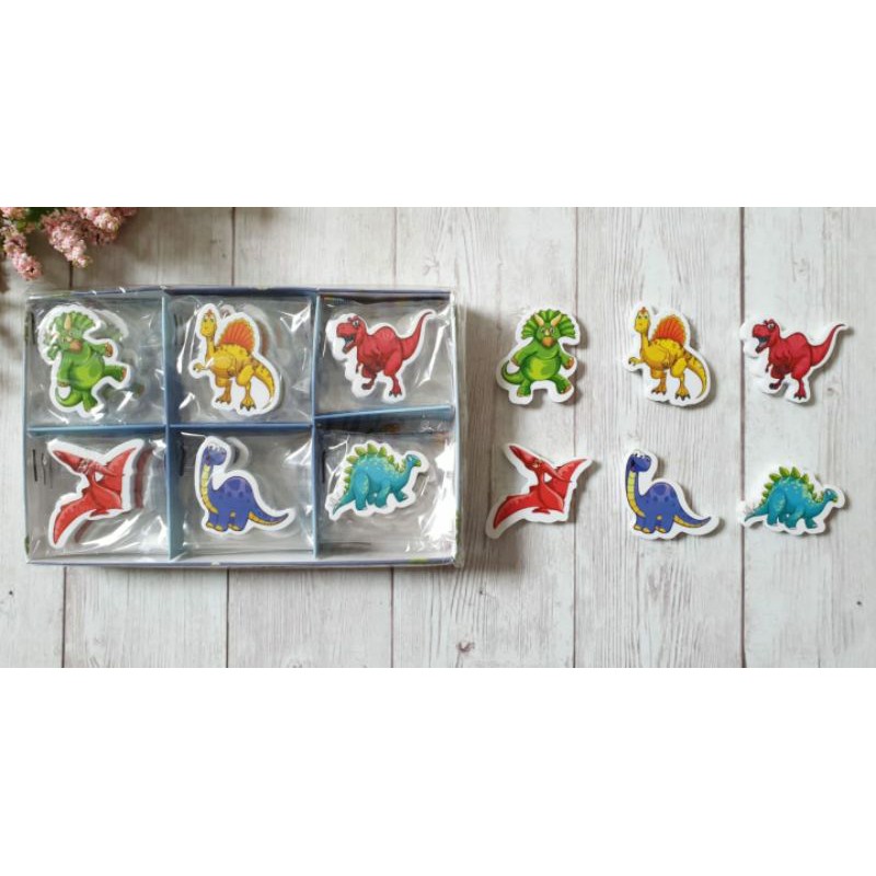 (6pc) hapusan anak lucu BTS BT 21/PENGHAPUS DINO/STIP-2