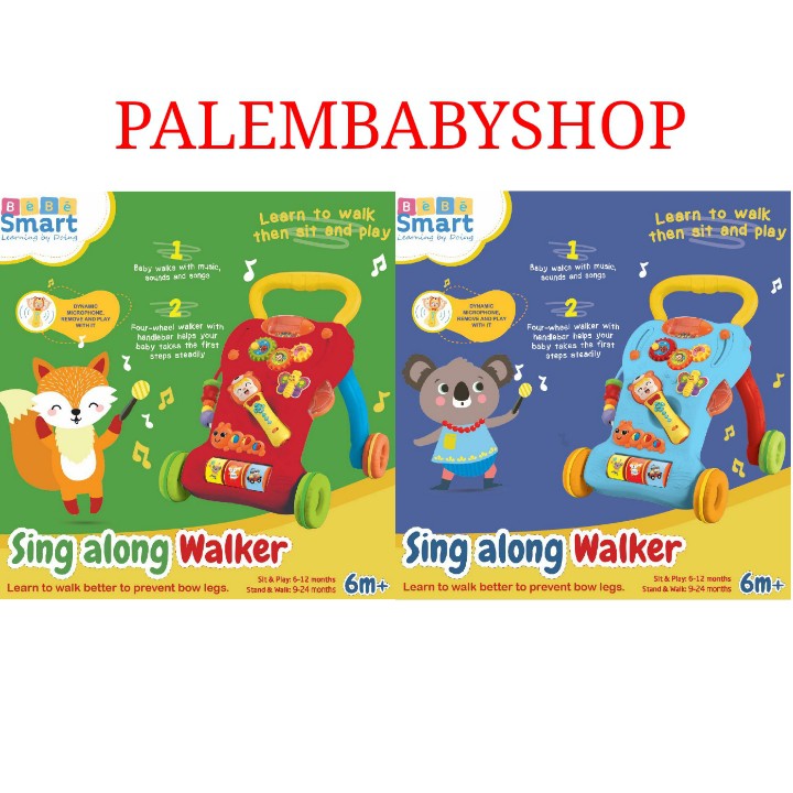 Bebe Smart Sing Along Walker / Baby kids toy / push alat belajar jalan dorong / mainan bayi dan anak