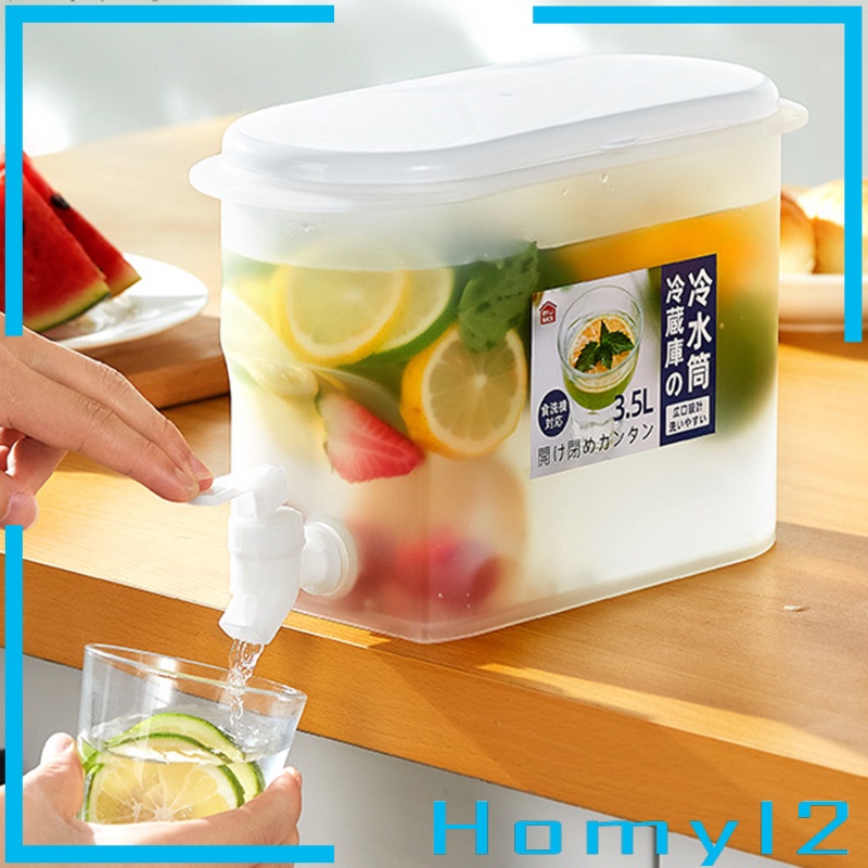 [HOMYL2] Fridge Water Jug Cold Lemon Juice Pitcher Beverage Drink With Faucet Kitchen