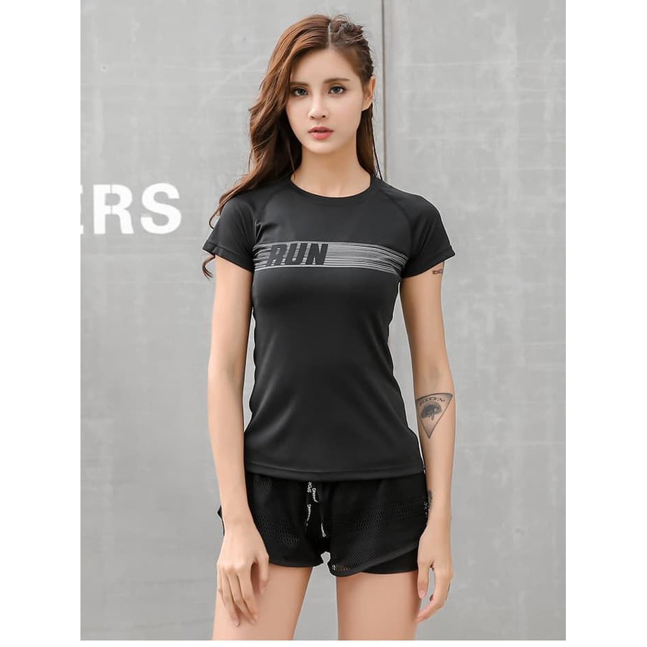 TBI Import Kaos Sport Quick Dry Fit Running Run Gym Fitness Baju Olahraga