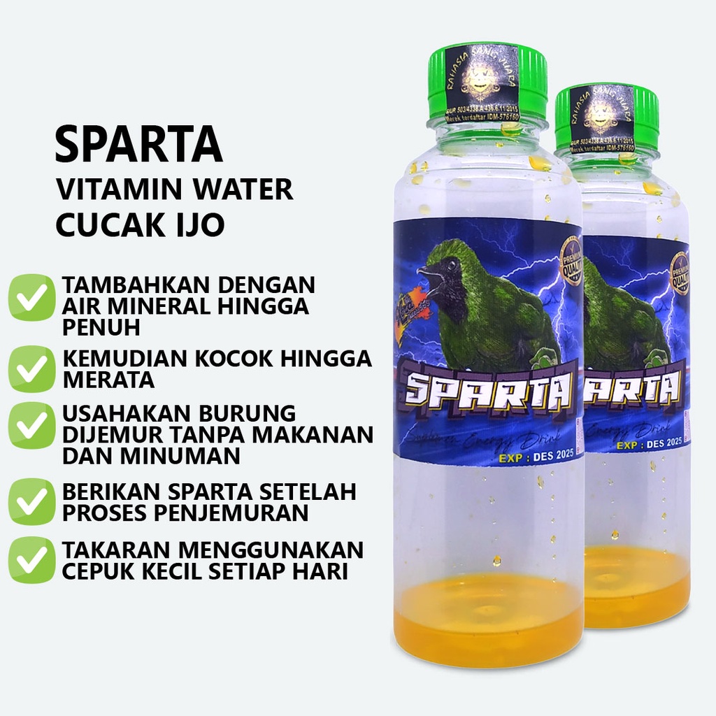 SPARTA VITAMIN WATER | MINUMAN VITAMIN BURUNG CUCAK IJO BONGKAR ISIAN