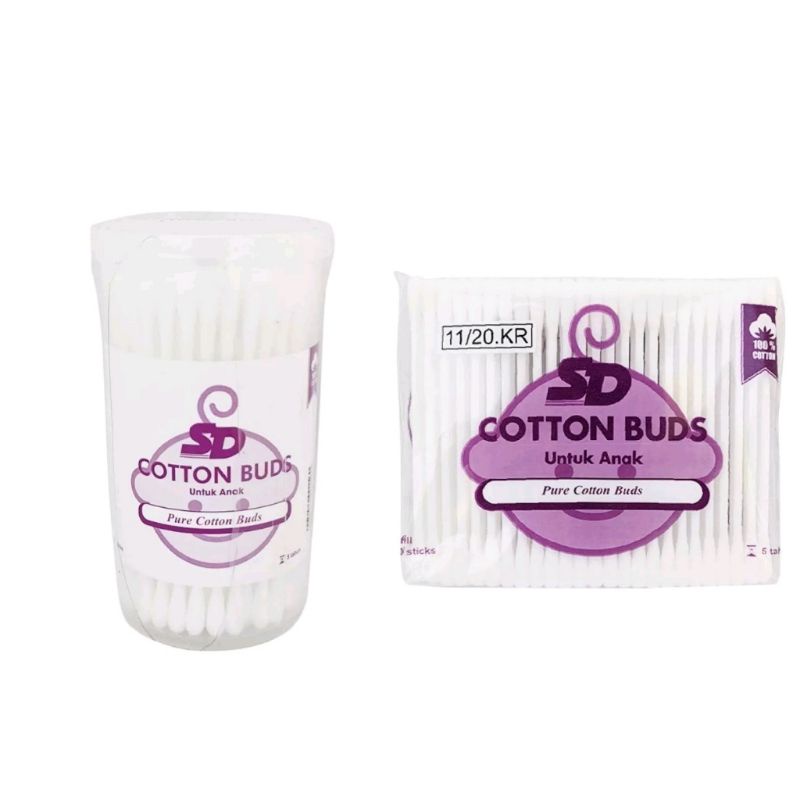 SD Cotton bud dewasa / anak dari bahan alami dan aman 100 stick