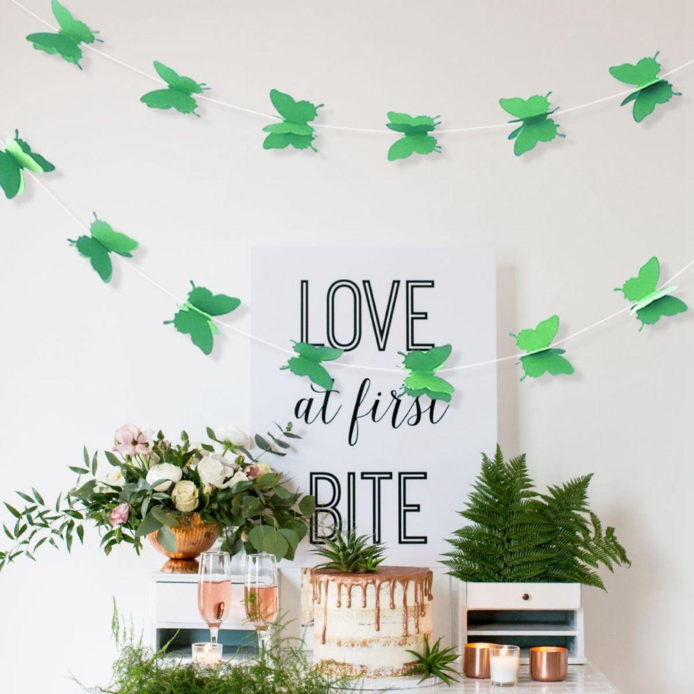 [Elegan] Paper Wreath Creative Butterfly Venue Layout Jendela Dekorasi Pesta Backdrop DIY Pesta Ulang Tahun Gantung Paper Garland
