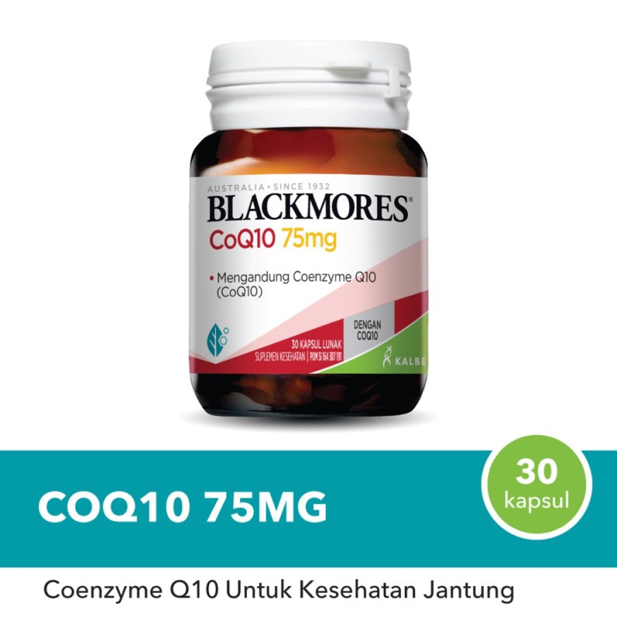 [Hazelcare] Blackmores CoQ10 75mg 30 Kapsule Suplemen Kesehatan - BPOM KALBE