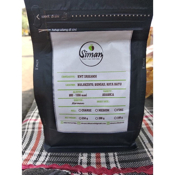

kopi siman kopi arabika natural dari bawah pohon apel