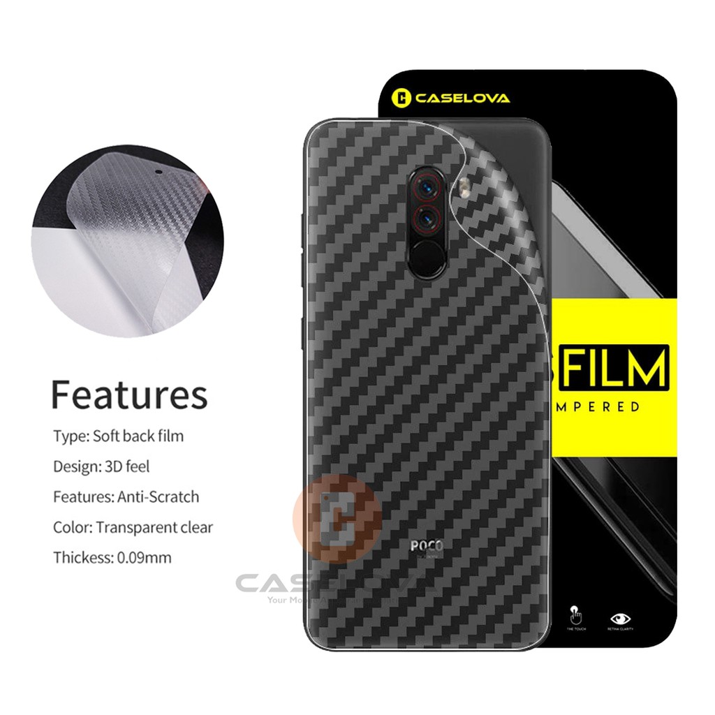 Garskin Back Skin Carbon Anti Gores Belakang Xiaomi Mi 8