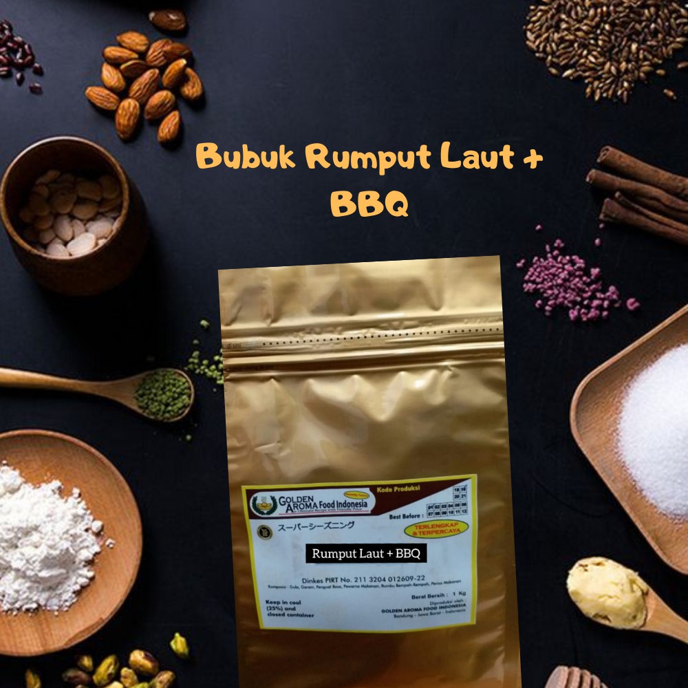 

Bumbu Kombinasi Rumput Laut BBQ NON MSG Enak Murah Gurih 1 Kg Jual Bubuk Tabur Seaweed Bbq No MSG