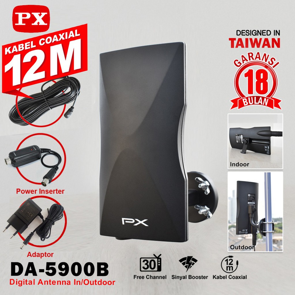 Antena TV Digital Indoor Outdoor PX DA-5900B Jangkauan  Luas Dan Gambar Jernih