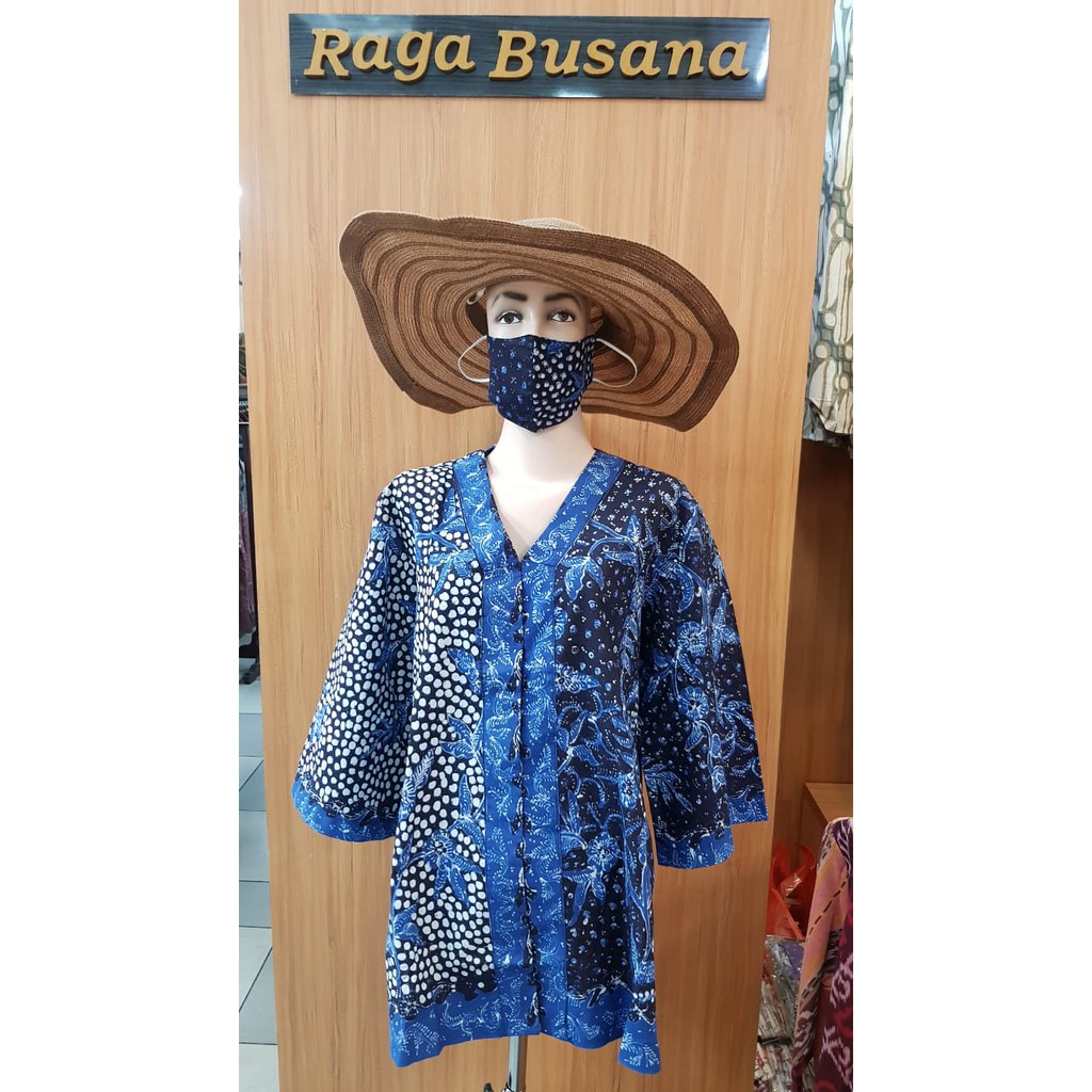 Batik Lasem Pagi Sore Navy (free) masker
