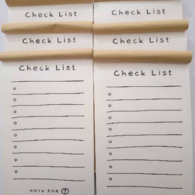 

Buku memo ceklist
