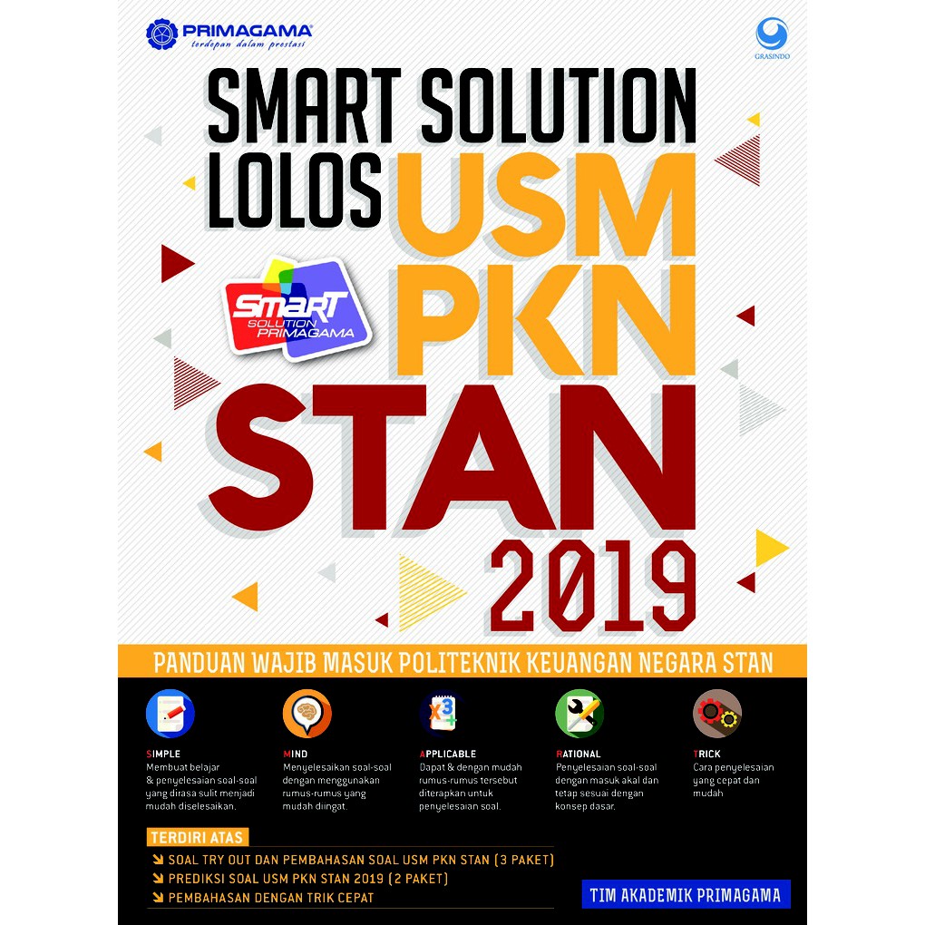 Buku Stan Primagama Smart Solution Lolos Usm Pkn Stan 2019 Shopee Indonesia