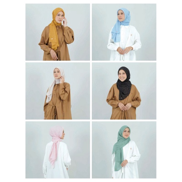 HIJAB DEENAY FARANISA SQUARE PASHMINA MILKY BLUE MUSTARD DUSTY PINK SAGE GREEN BLACK NUDE