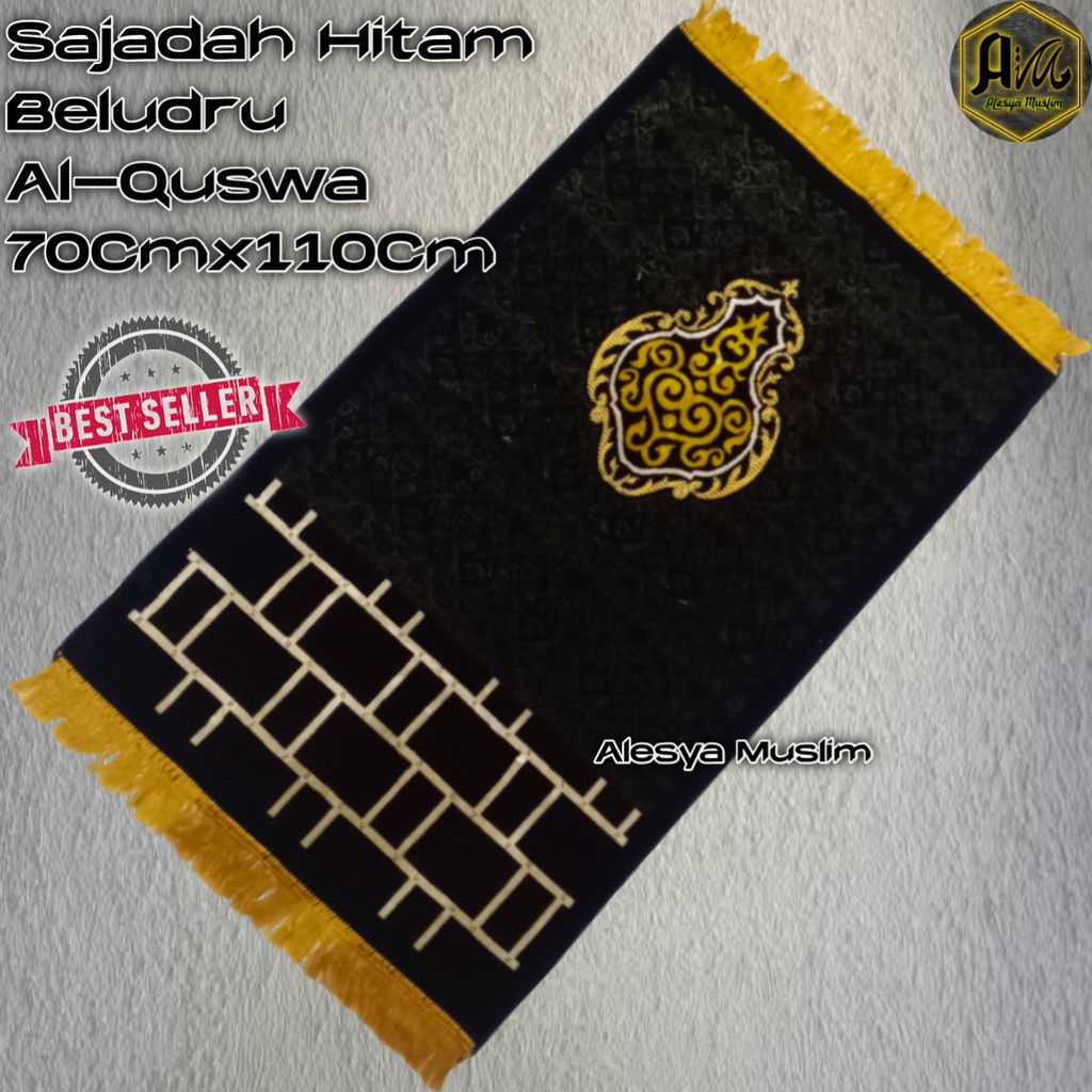 Sajadah Kiswah Mekah Hitam Beludru/Harga Grosir/Best Seller