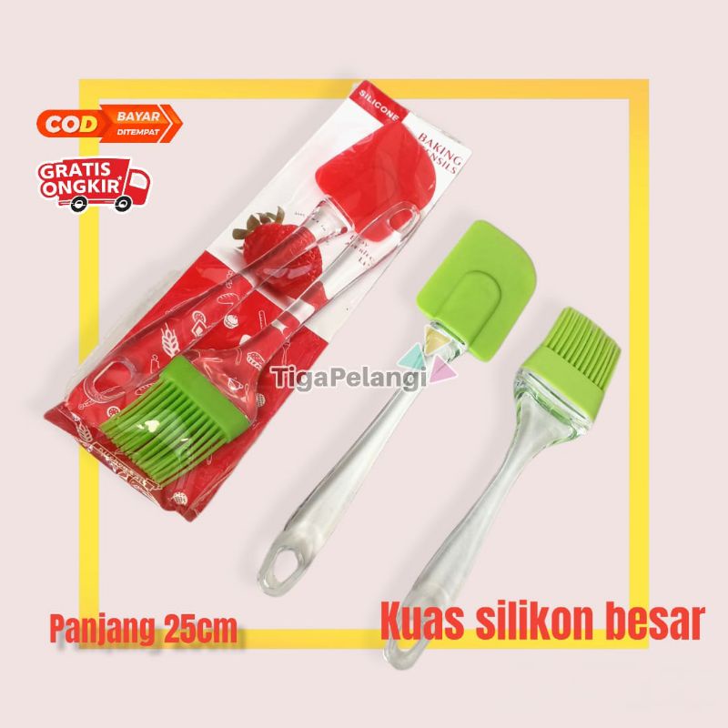 Spatula kuas silicon besar tahan panas anti lengket 1pack 2pcs