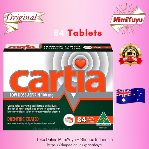 Jual Cartia Low dose Aspirin 100mg 84 tablets (Obat Pengencer darah