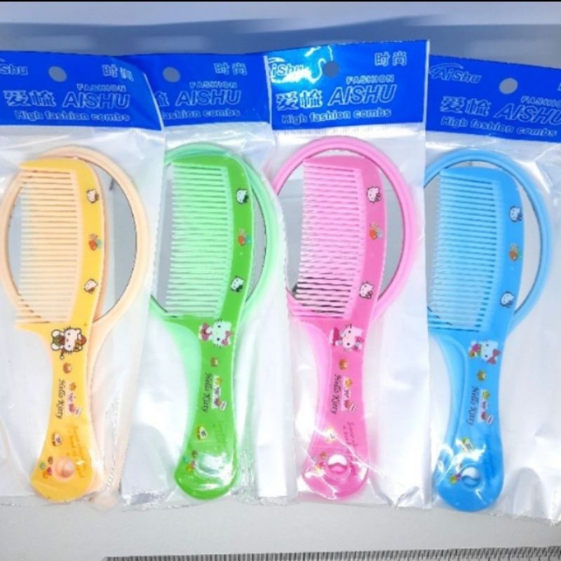 1 SET KACA DAN SISIR/CERMIN SISIR GAGANG SET UkURAN SEDANG